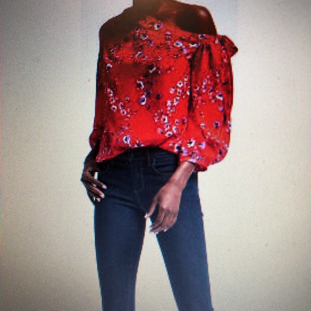 Banana Republic one shoulder bow top spring 17